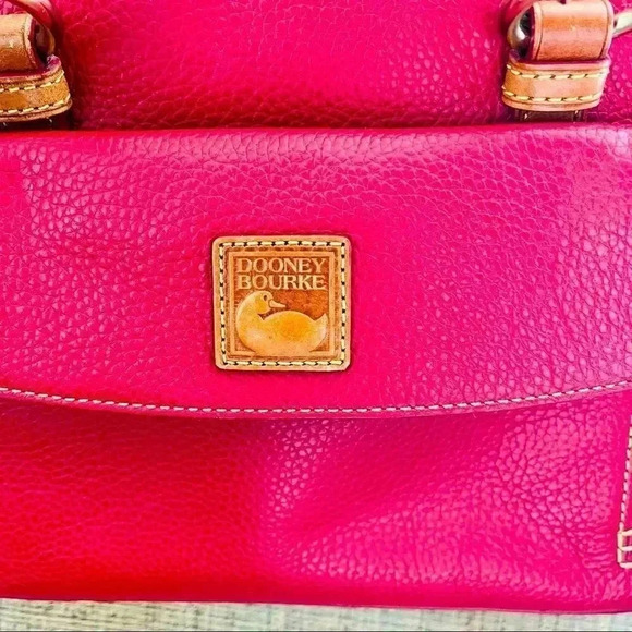 Dooney & Bourke Pebbled Grain Leather Front Pocket Crossbody/Satchel in Burgundy - Picture 5 of 16